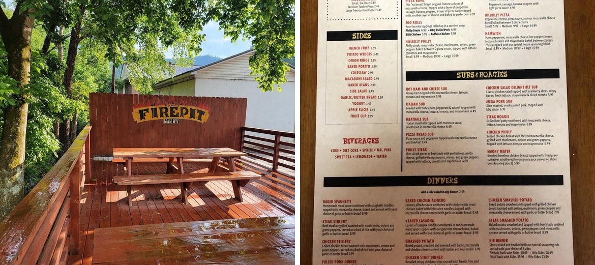 Fire Pit Pizza Menu